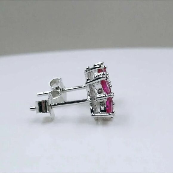 1.14ct Pink Ruby Luxury Stud Earrings - Picture 7 of 13